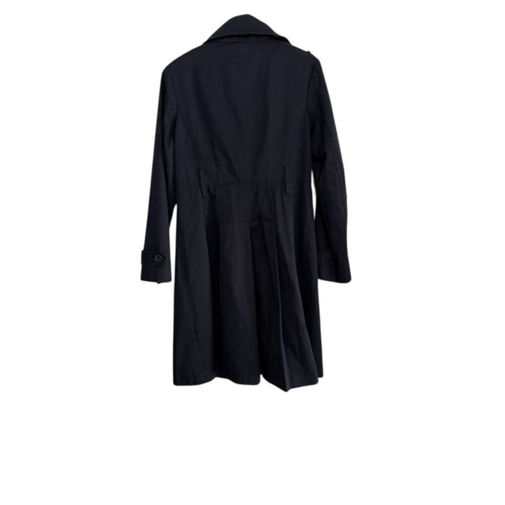 London Fog Trench Coat Womens 6 Black Double Breasted Rain Jacket Classic - Picture 7 of 10